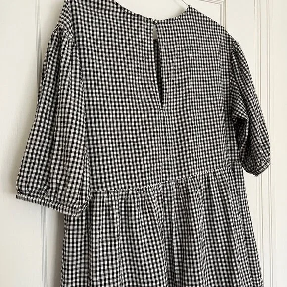 Monki Black and White Gingham Dress | Size Medium - Picture 7 of 10